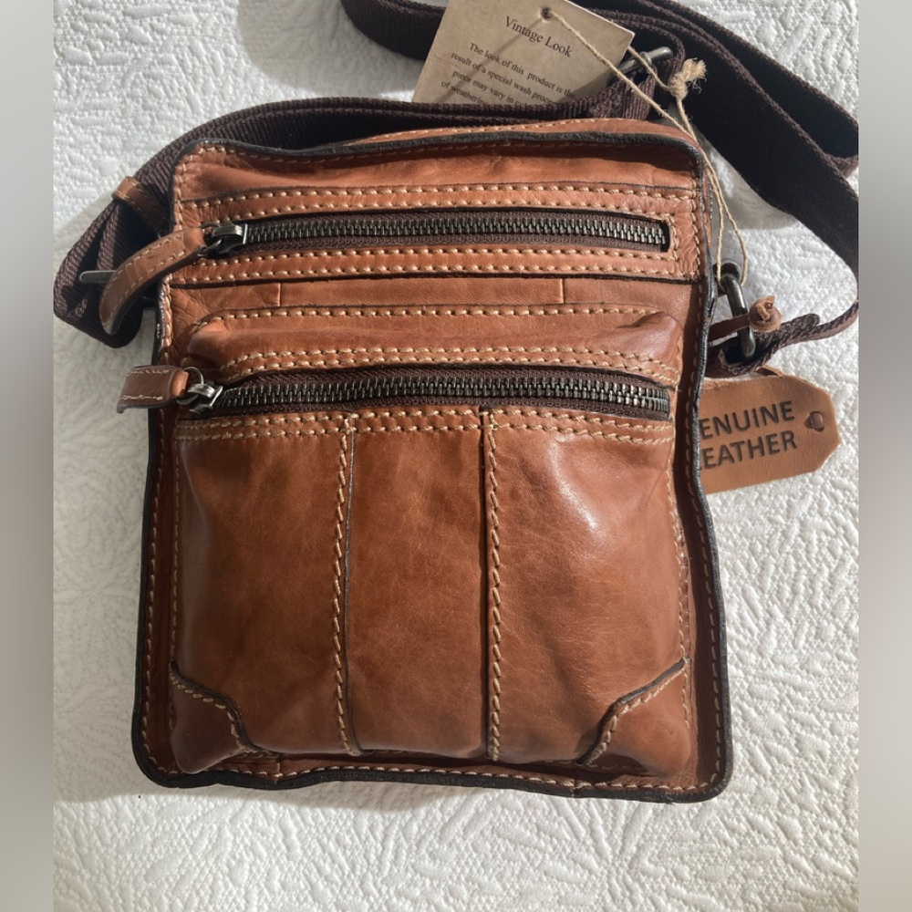 Men’s Leather Shoulder Bag Vintage Styling